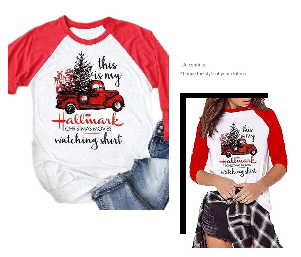 Горячая Распродажа, модные футболки с круглым вырезом и надписью This Is My Hallmark Christmas Movies Watching, футболки с машинками, рождественские женские футболки