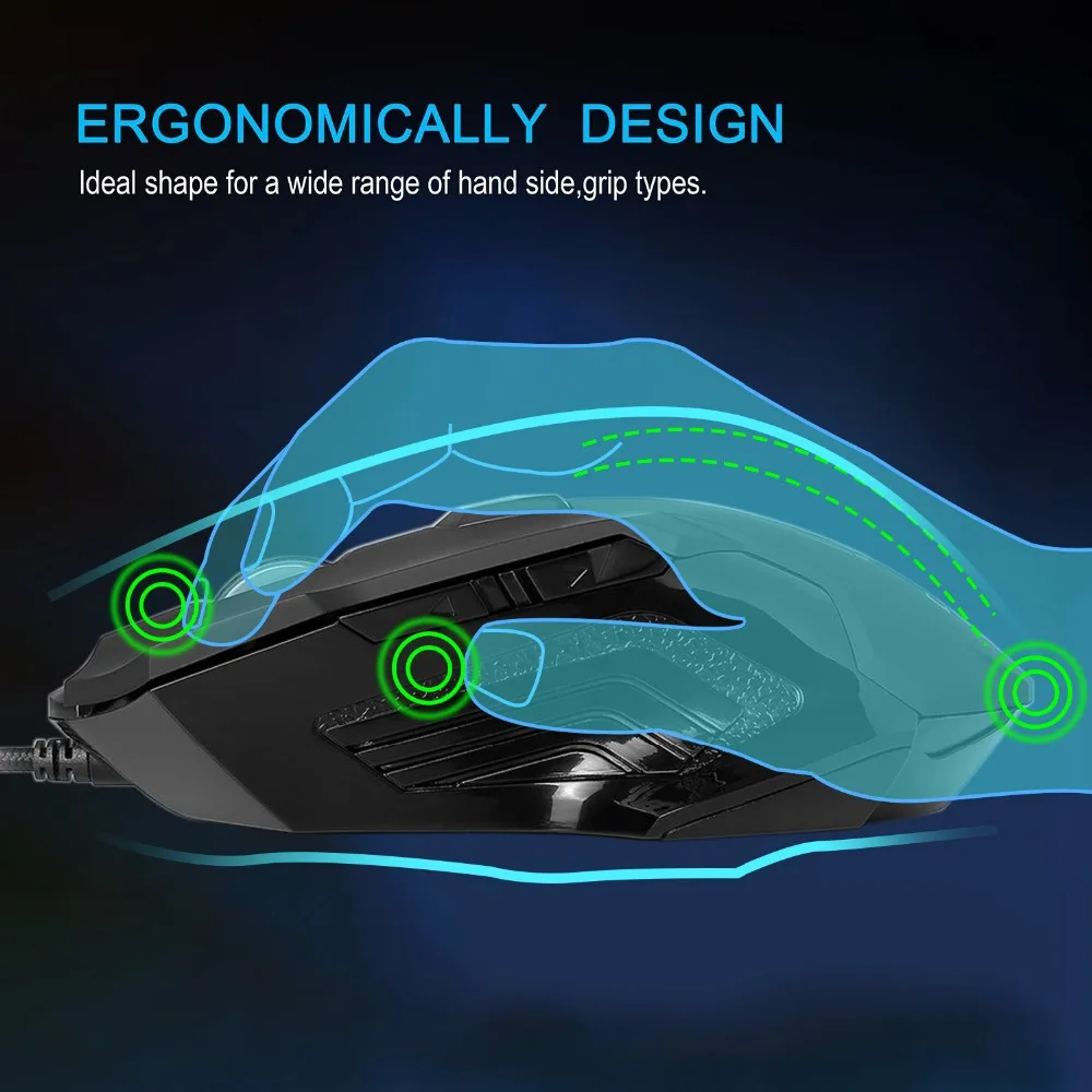 Delux M811LU USB Проводная игровая лазерная мышь 8200 dpi, 8 кнопок, эргономичные мыши Desig с 6 цветами подсветки для игр, ПК, ноутбука