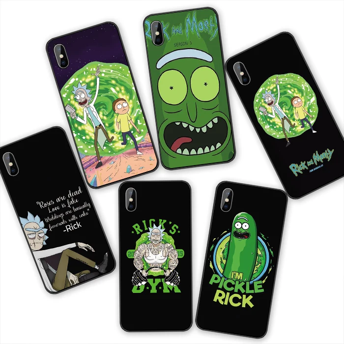 Новые силиконовые мягкие чехлы Rick and Morty для iphone XR X XSMAX 5 5S 6 6S 7 8 Plus 11 11ProMax Coque Funda