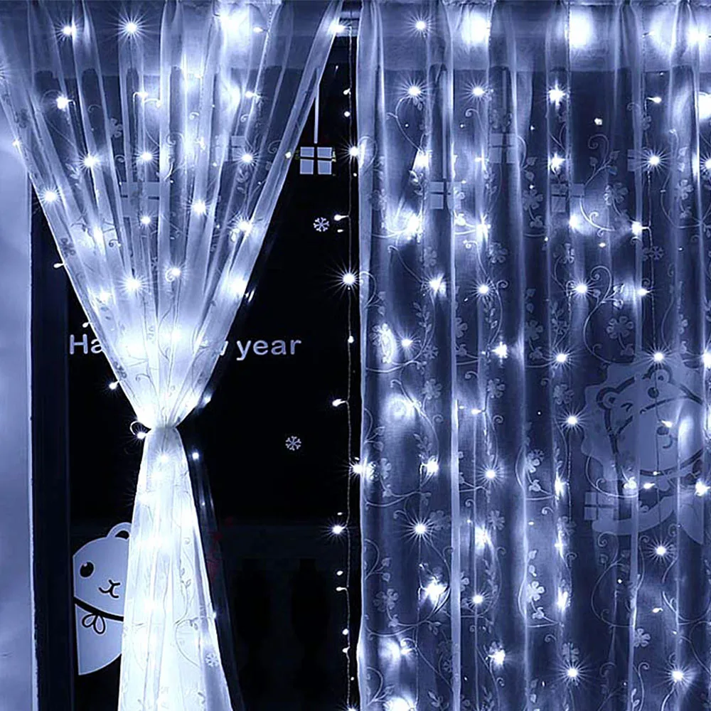 

220V Garland Curtain Christmas Lights Outdoor Waterproof Fairy Lights Warm White Led Light String Bedroom New Year Decorations