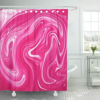 

Decorative Shower Curtain Colorful Cream Abstract Sweet Pink Candy Watercolor Ink Artistic Beauty Colored 72"x72" Waterproof
