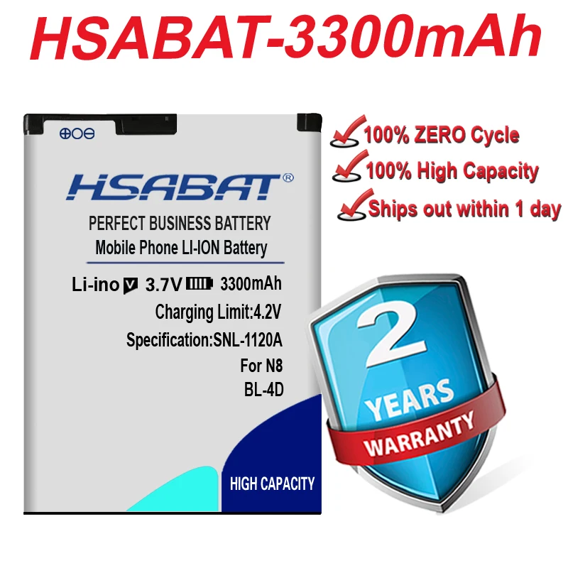 HSABAT BL 4D 3300mAh литий ионный аккумулятор для Nokia N97 mini Battery N8 00 E5 E7 T7 702T N5 808|battery for|battery for