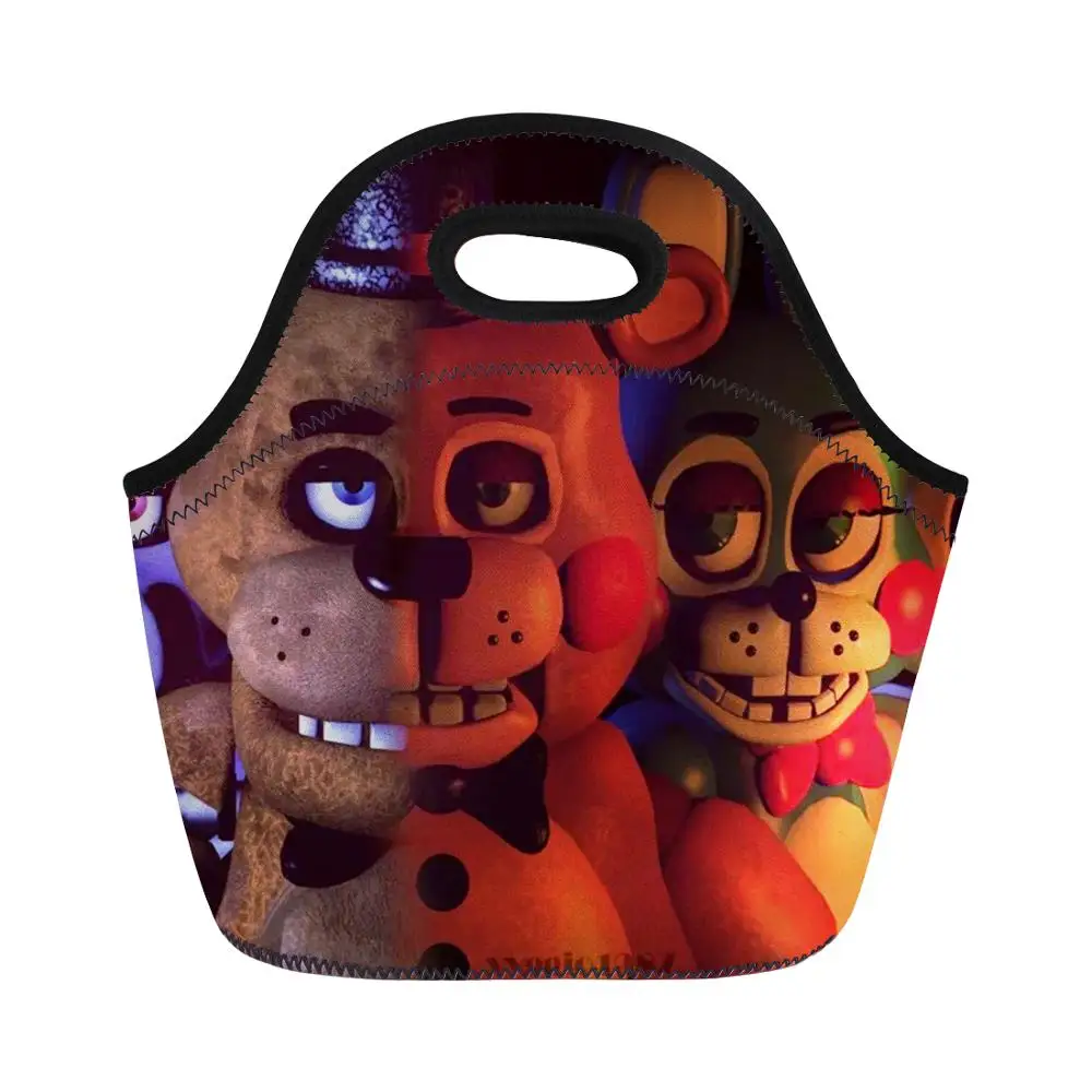 

Women's Office Insulated Lunch Bags Five Nights At Freddys Pattern Kids Waterproof Lunch Box Family Outdoor Picnic Container