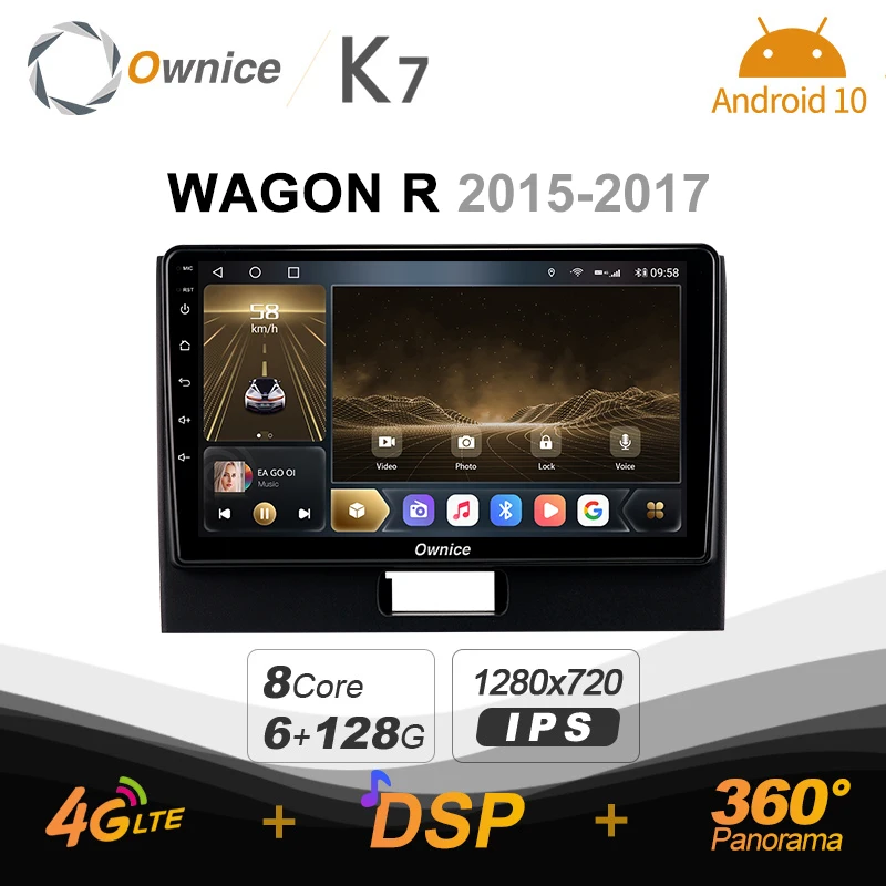 Автомобильный радиоприемник Ownice K7 6G + 128G Android 10 0 для Suzuki WAGON R 2015 - 2017 GPS 2din 4G LTE 360 SPDIF