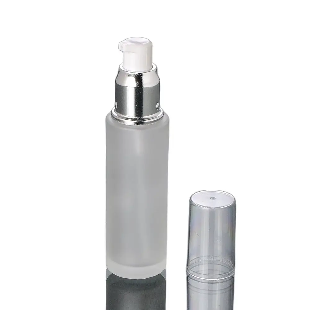 50ML frosted glass with shiny silver press pump bottle lotion | Красота и здоровье