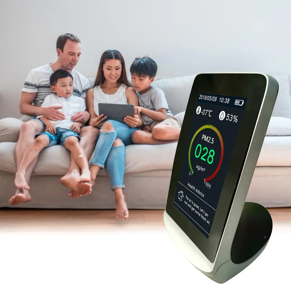 4.3 Inch Digital LCD Display Air Quality Monitor Test PM2.5 HCHO/TVOC AQI Indoor Gas Detector Formaldehyde Dust Smog Detector