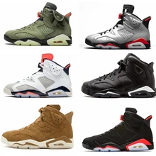 Высокое качество Трэвиса Скотта X 6 Ретро средний оливковый мужские баскетбольные кроссовки Тинкер инфракрасный кактус Орегон Мужские Спортивные кроссовки US7-13