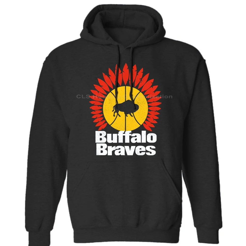 Buffalo Braves, ретро, 1970-х, баскетбол, франшиза, Западный Нью-Йорк, NY, мужские нейтральные зимние толстовки кофты с капюшоном