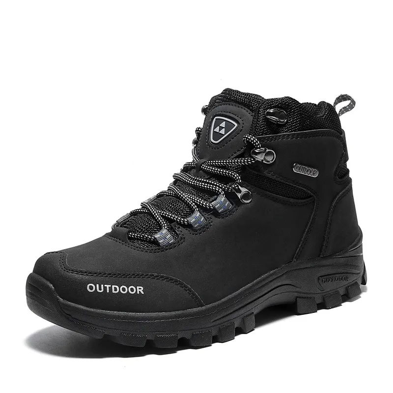 Thestron Autumn Men's Outdoor Boots Men's Brand Designer 39-46 Men's Brown Non-slip Men's Youth Casual Boots Black Work Boots - Цвет: hei se 6027