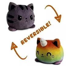Jouet en peluche à rabat pour enfants, doux et mignon, poupée animale colorée Double face, cadeaux populaires