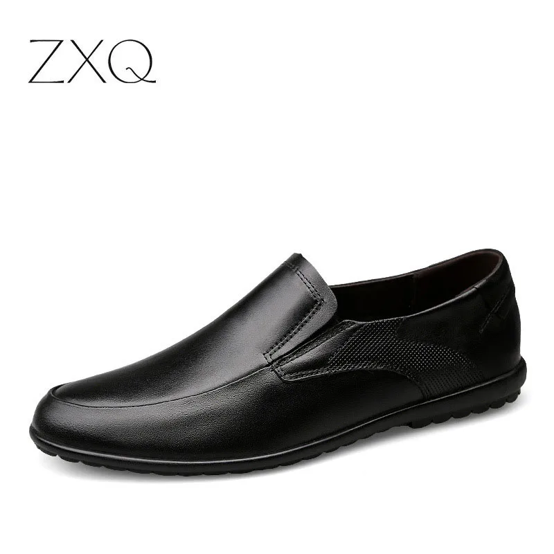 

2019 Fashion Men Dress Shoes Leather Pointed Toe Business Wedding Oxfords Formal Shoes For Male 38-43