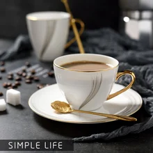 Маленький белый керамический чайный фарфоровый Золотой блюдце горячий кофе чашка эспрессо чай чашки костяного фарфора таза КОПО белый и золотой чайный набор II50BYD