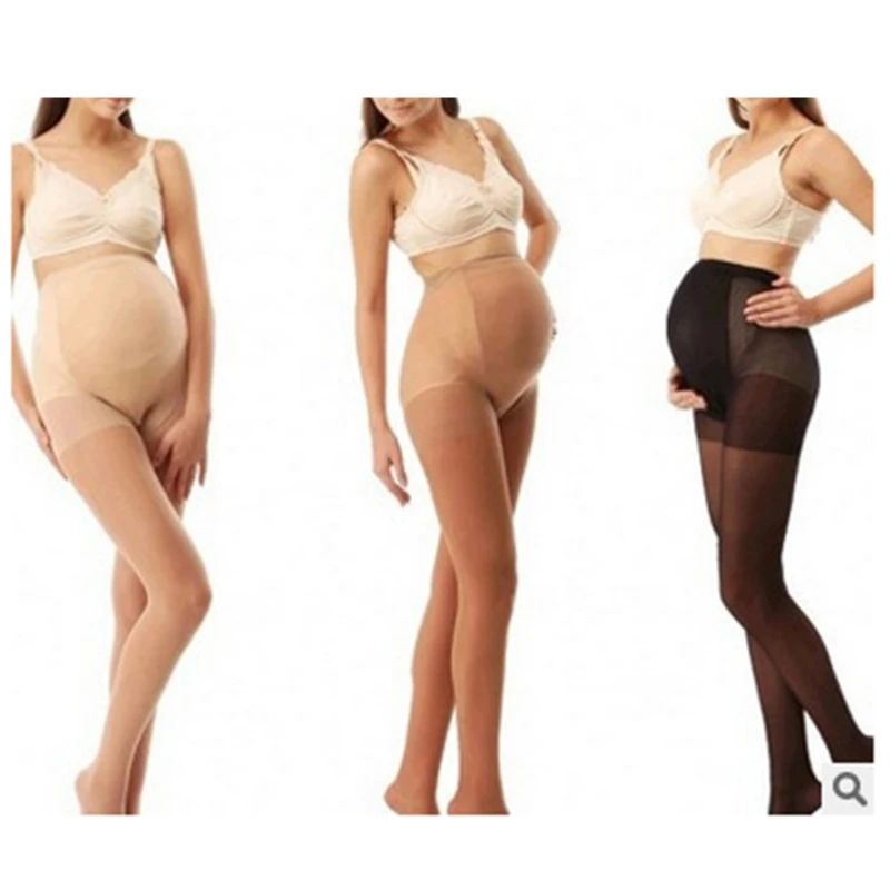 Колготки для беременных женщин с высокой талией, Колготки с эластичным носком, шелковые чулки, колготки