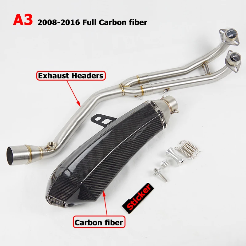 US $76.96 Slipon for Yamaha TMAX 500 TMAX530 20082019 Exhaust Headers Elbow Front Pipe with Carbon Fiber Muffler Escape DB Killer