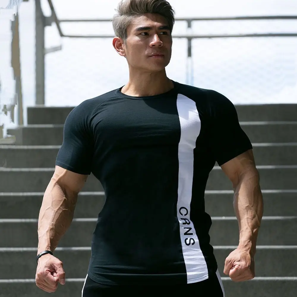 Gym Skinny T shirt Men's Short sleeve 