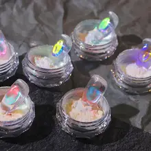 

New 1 Box Nail Mirror Pigment Powder Auroraes Effect Nail Glitter Metallic Color for Nail Art UV Gel Polishing With 1 Nail Stick