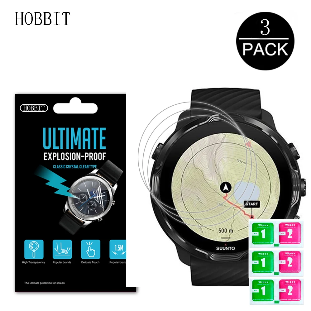 3 uds claro Nano Anti-shock mascotas película protectora para SUUNTO 7 SUUNTO7 Anti-rasguño impermeable Pantalla de reloj inteligente Protector de película