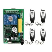 Interruptor de mando inalámbrico de radiofrecuencia AC 220 V 2CH 10A interruptor de luz inalámbrico RECEPTOR + TRANSMISOR de puerta de garaje lámpara/ventana