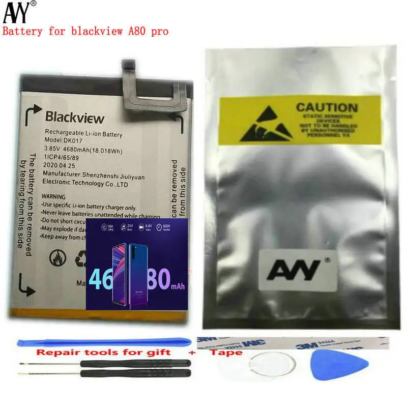 

AVY A80 Pro Battery For Blackview A80 pro 6.49' Waterdrop 4680mAh Mobile phone Rechargeable Li-ion Batteries