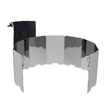 

9 Plates Foldable Stove Windshield Mini Cooking Wind Shield Picnic Cookware Windbreak Outdoor Camping Equipment
