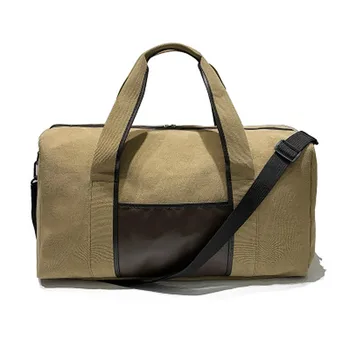 

Men Duffle Bag Canvas Stitching Solid Color Women Fitness Outdoor Travel Bags Luggage Bags Spacious Travel Bag