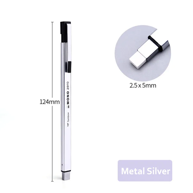 EH-KUMS Silver Tombow подойдет как для повседневной носки, так Zero ластик применение металлического свинца ручка Тип 2,5 мм x 5 мм Прямоугольник наконечник Классическая приковывающая взгляд для точного аккуратно стереть коррекции освещения - Цвет: EH-KUMS Silver