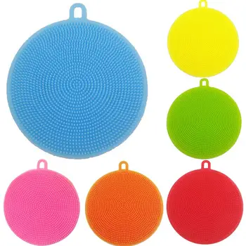 

Silicone Round Bowl Pan Pot Cleaning Washing Brush Scrubber Home Kitchen Tool New