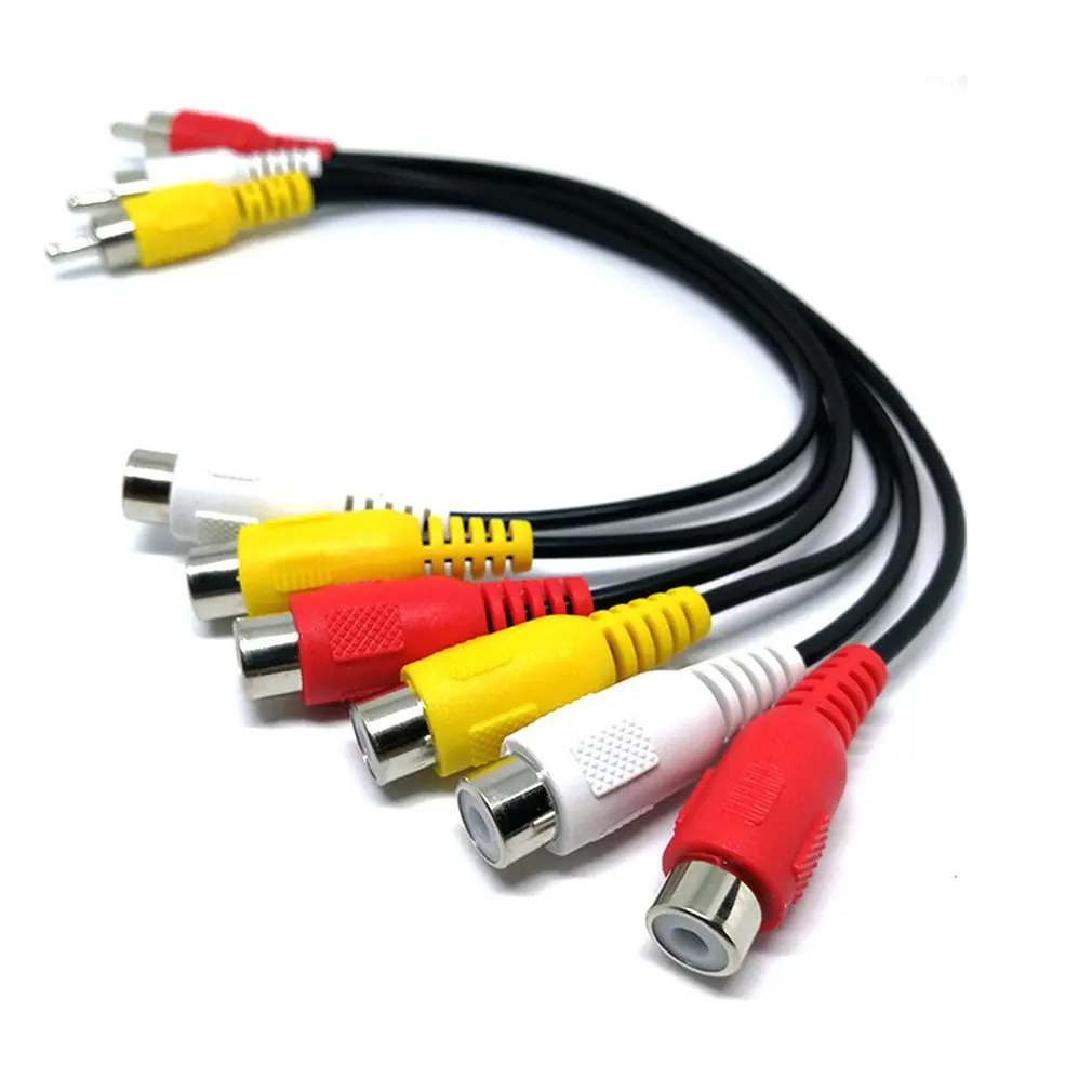 3RCA штекер 6RCA NC XQIN сплиттер Аудио ТВ DVD видео кабель адаптера AV| |