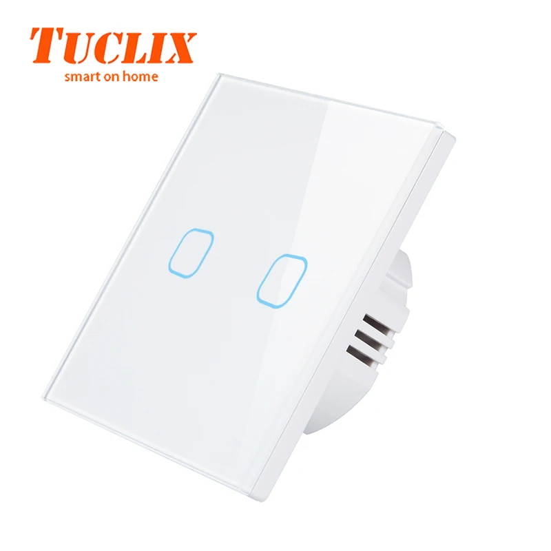 Универсальный настенный светильник TUCLIX EU/UK, 110-240 В, переключатель со стеклянной панелью, 2 комплекта, 1 способ, водонепроницаемый, с сенсорным управлением, белый