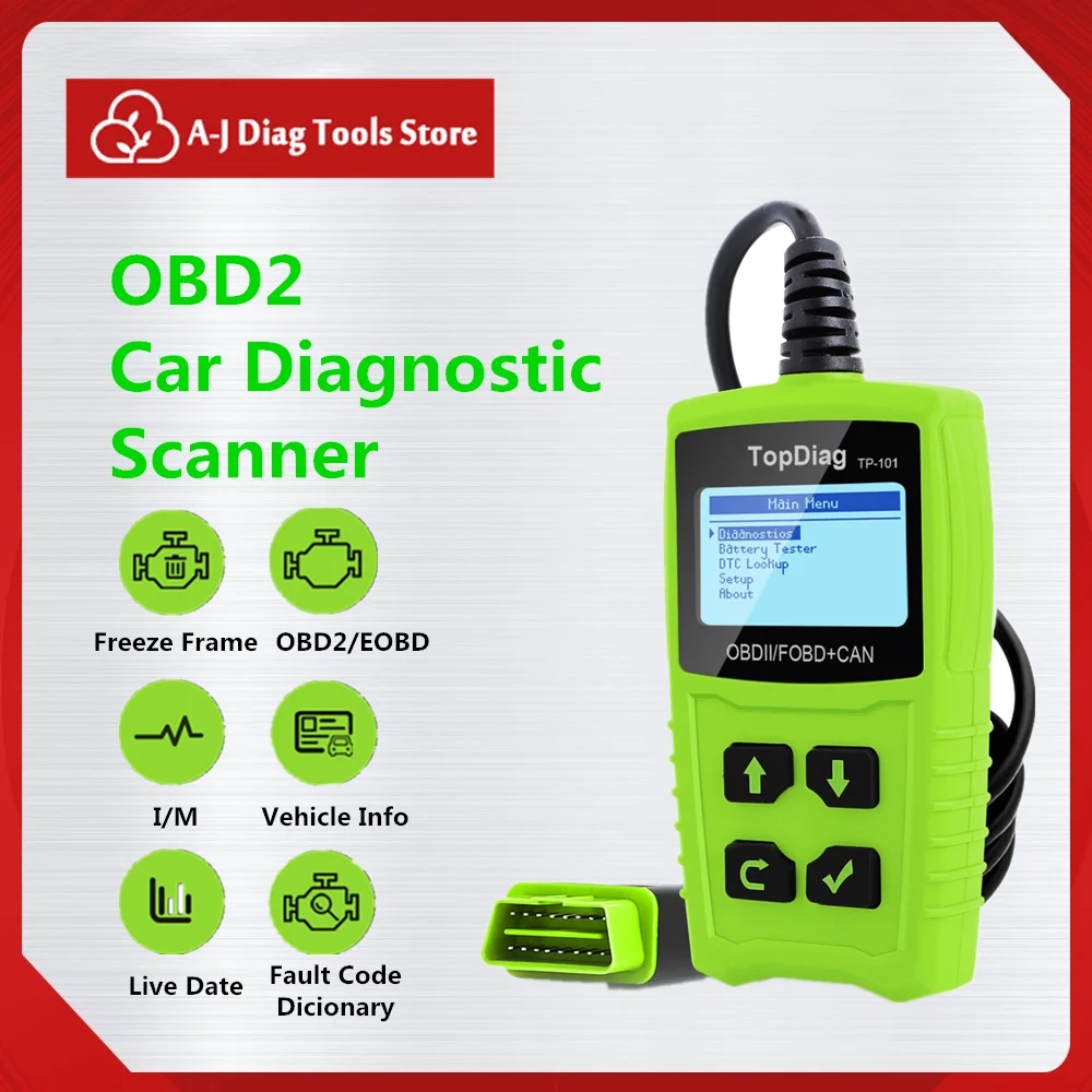 Автомобильный OBD2 сканер TopDiag считыватель кодов автомобильный диагностический
