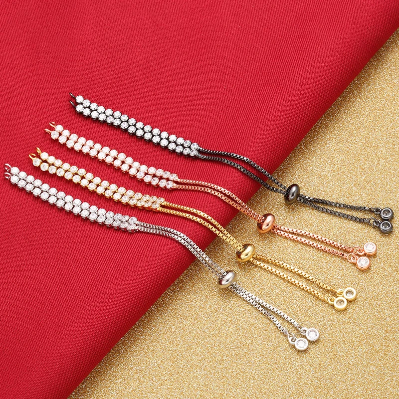 

24CM Brass Rhinestone Fashion Charm Adjustable Bracelet Chain Man Woman Jewelry Making DIY Bangle Bracelet Chains Accessories