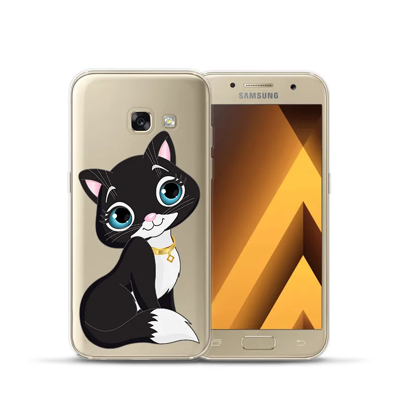 Кошка собака с принтом в виде персонажей из мультфильма для samsung Galaxy A9 A8 A7 A6 A5 A3 A10 A30 A20 A50 A70 A60 A40 A20E чехол Funda COQUE ETUI
