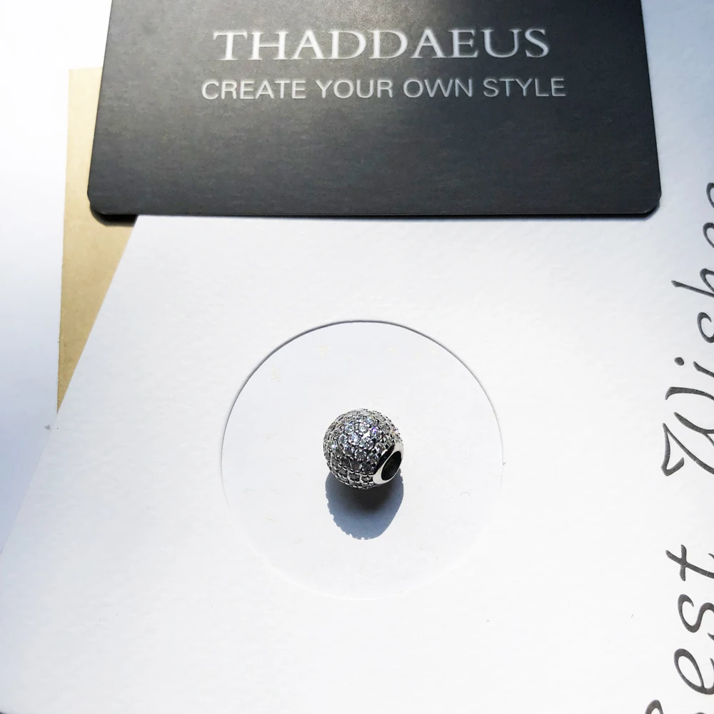 Бусы Белый проложить, 2018 бренд 925 пробы серебра и камней Бисер для паве подходит браслет Томас ювелирные украшения в подарок для Для женщин