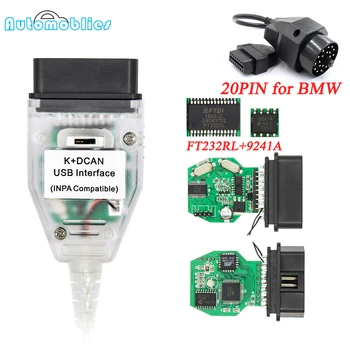 

OBD2 For BMW INPA K+CAN D CAN INPA With FT232RL Chip Switch Diagnostic Tool for BMW inpa USB Interface Cable With 20PIN for BMW