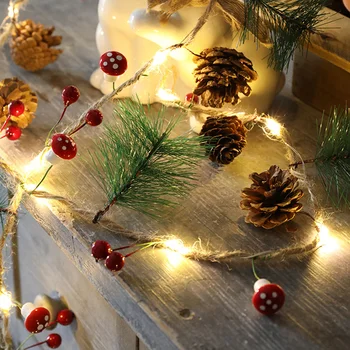 

78.74inch LED String Lights Indoor Outdoor Garland Christmas Decor Tree Hanging New Year 20 Lamps Copper Wire Battery Powered