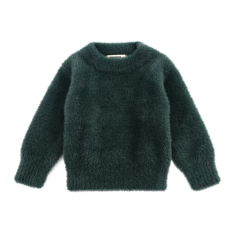 Новая стильная зимняя одежда свитера для девочек куртка с имитацией норки, свитер теплое пальто для малышей Детские свитера Одежда для детей возрастом от 1 года до 3 лет