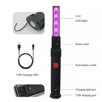 

Portable Folding UV Light Handheld Ultraviolet Lamp for Home Hotel Toilet Travel XH8Z