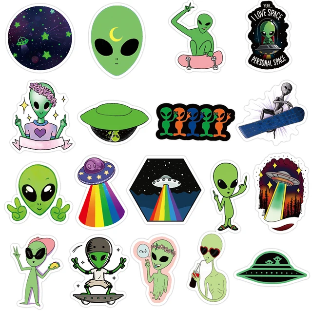 Planet Astronaut UFO Alien Big Stickers, Kawaii Laptop Stickers –  MyKawaiiCrate
