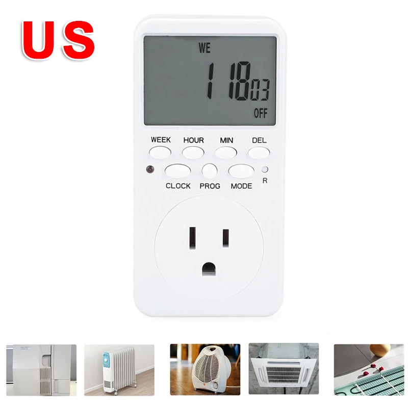 

1pc 11.6x5.9cm Timer Sockets Smart Programmable LCD Electrical Outlets Switch