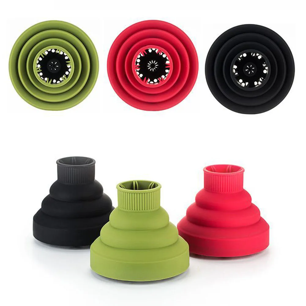 Silicone Universal Hair Diffuser Dryer Blower Hairdressing Salon Hair Curly Dryer Folding Diffuser Cover 4 Colors 3