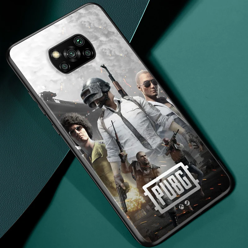 Fashion PUBG Game for Xiaomi Poco X3 NFC X2 M3 M2 F2 Pro C3 F1 A2 Lite A1 Mix3 Play Silicone Soft Black Phone Case
