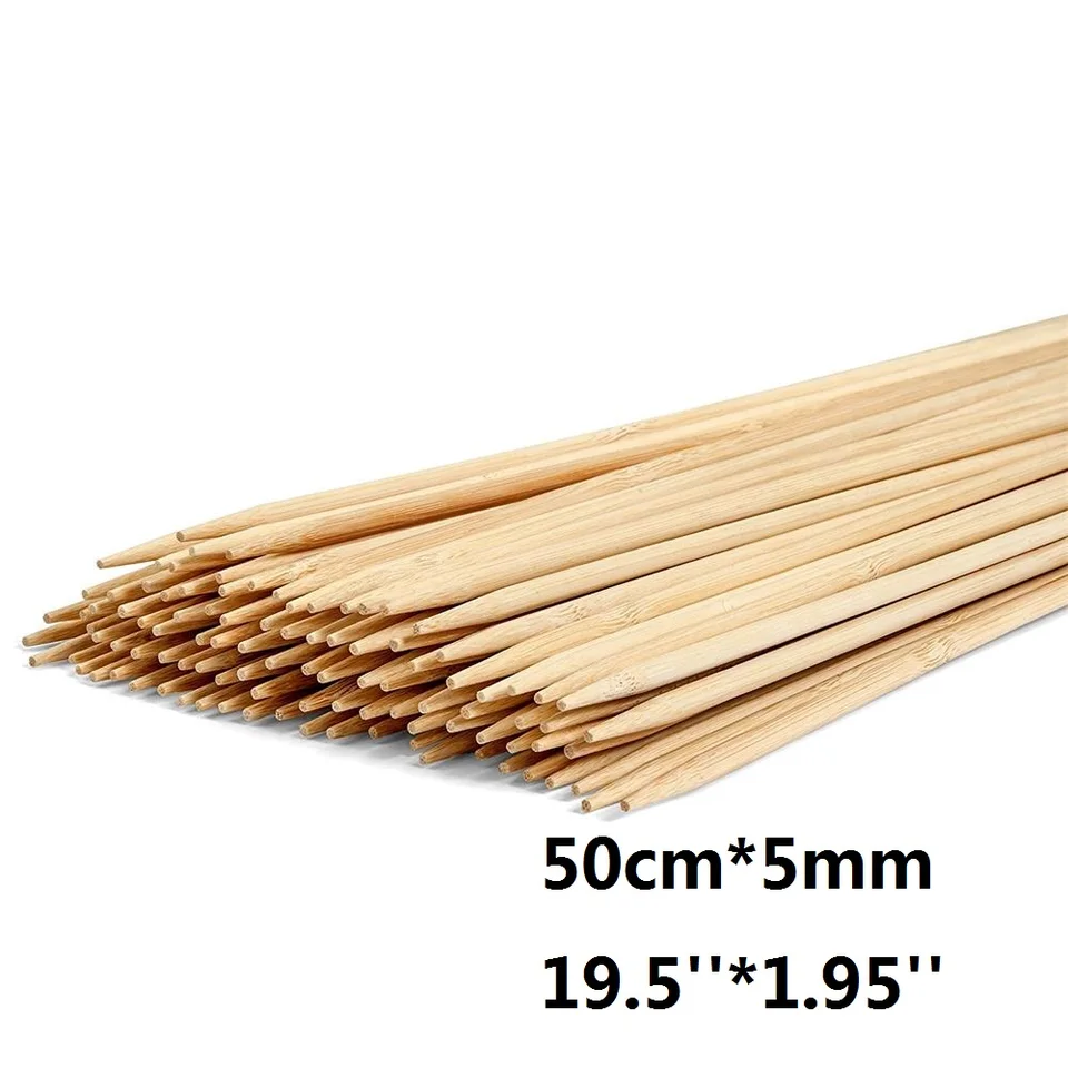 DecorRack Spiedini In Bambù Per Barbecue - 100 Pezzi, Lunghezza 6 Pollici (15cm), Diametro 3mm, Qualità Chef
