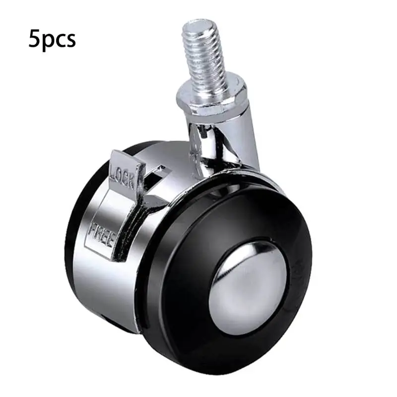 

5PCS Office Chair Caster Wheels 2 Inch Swivel Kirsite Caster Wheels Replacement Soft Safe Rollers Furniture Hardware Y5GA