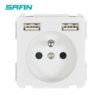 

SRAN 52*52 french socket with usb Switch socket function module accessories suitable for 86*86 panels