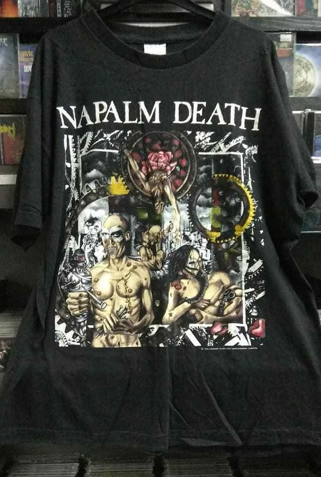 NAPALM DEATH- Utopia изгнанная винтажная рубашка XL 1992 DEATH GRINDCORE в виде каркаса редкая