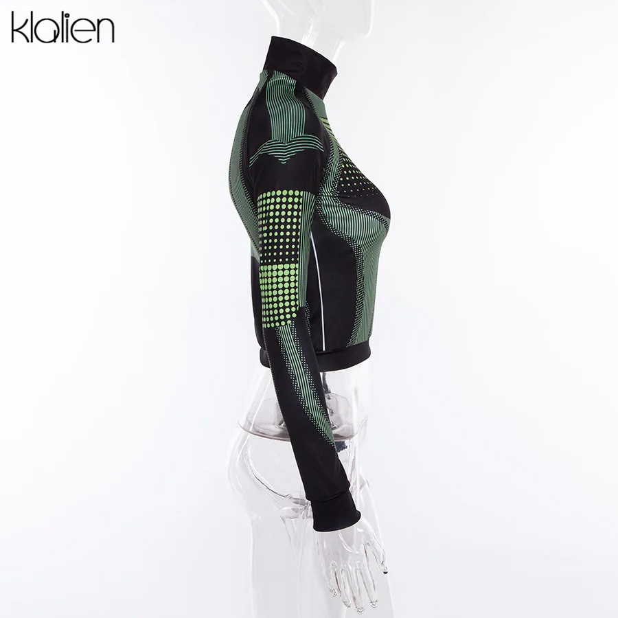 Klanien Горячие koop Vrouwen базовые Топы Осень Зима Actief Dragen Slanke Lange mouw футболка populaire groen blauw wilde спортивный топ