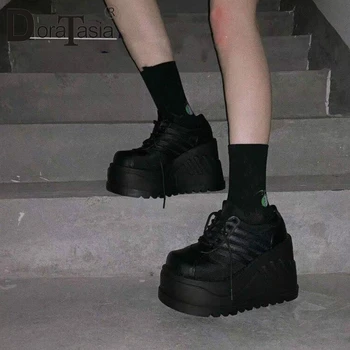 Big Size 35-43 Brand Design Female High Heels Goth Flats Cosplay Platform Women's sneakers 2021 Street Punk Wedge Shoes Woman 6