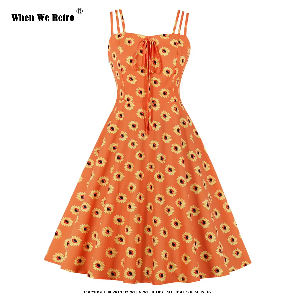 

Black Yellow Orange Summer Dress VD1446 Floral Print Spaghetti Strap Dress Sexy Strapless A Line Woman Dress
