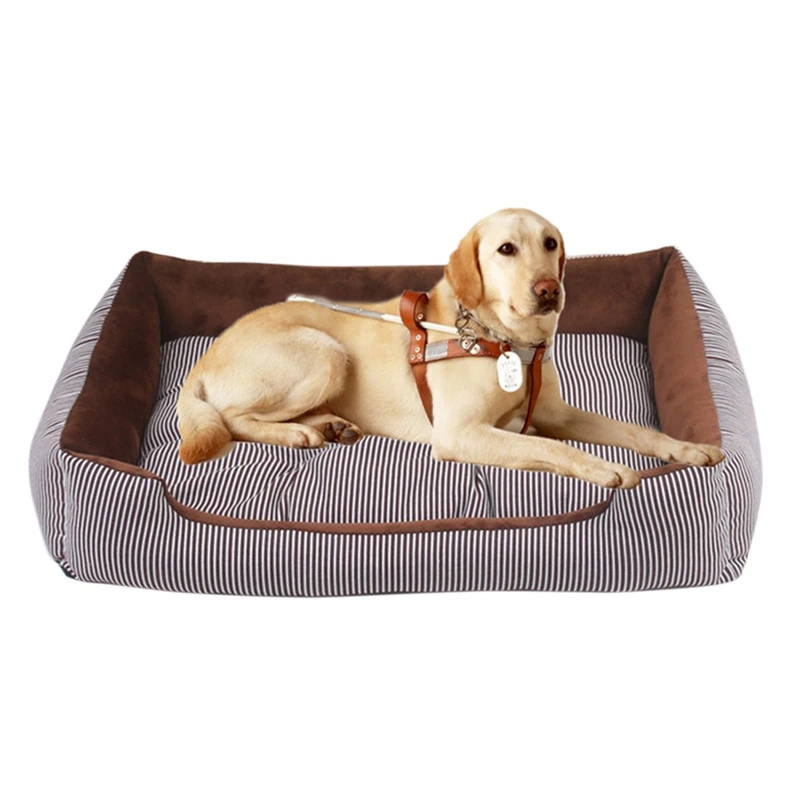 

Hoting Sale Dog Mat Striped Dog Bed Durable Puppy Kennel Comfort Cat Nest Soft Dog House Kitten Pet Bed Warm Pet Supplies