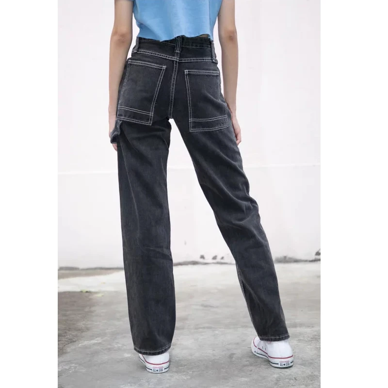 jeans with white stitching